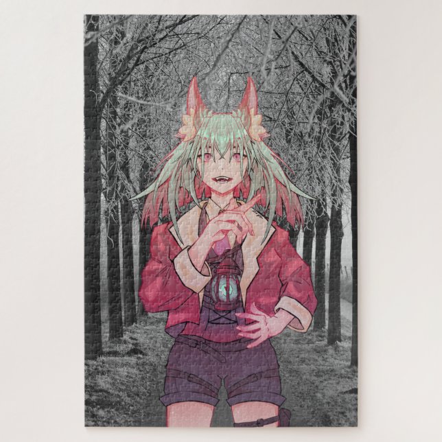 Anime, V Tuber VTuber, snow Jigsaw Puzzle (Vertical)