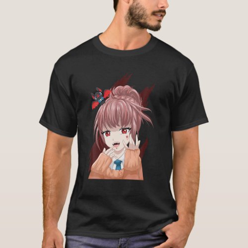 Anime Vampire Girl _ Cute Bat _ Japanese Aesthetic T_Shirt
