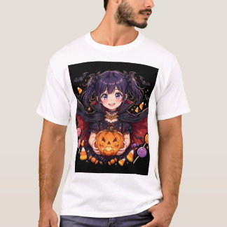 Anime Vampire Girl Gothic Halloween Art T-Shirt