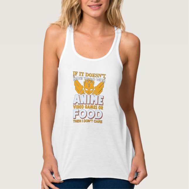 Anime, Video Games & Food Quote | Lovely Design Tank Top (Front)