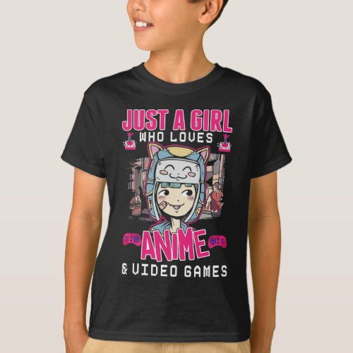 Anime Video Games Girl Otaku Teen Japanese Gaming T_Shirt