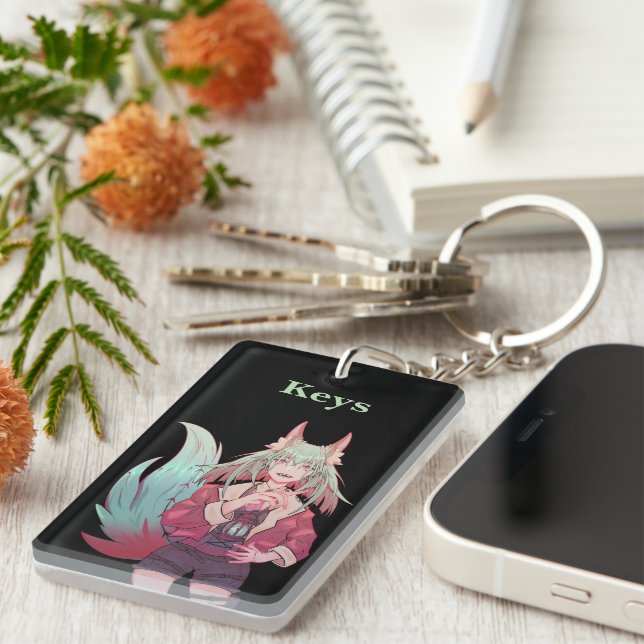 Anime, VTuber, keys Keychain (Front Right)