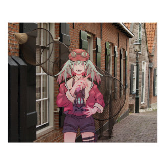 anime, VTuber, V Tuber Dutch town Poster