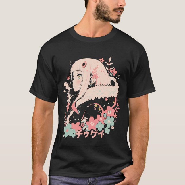 Anime Waifu Cute Anime Manga Cat Girl Sweet Retro  T-Shirt (Front)