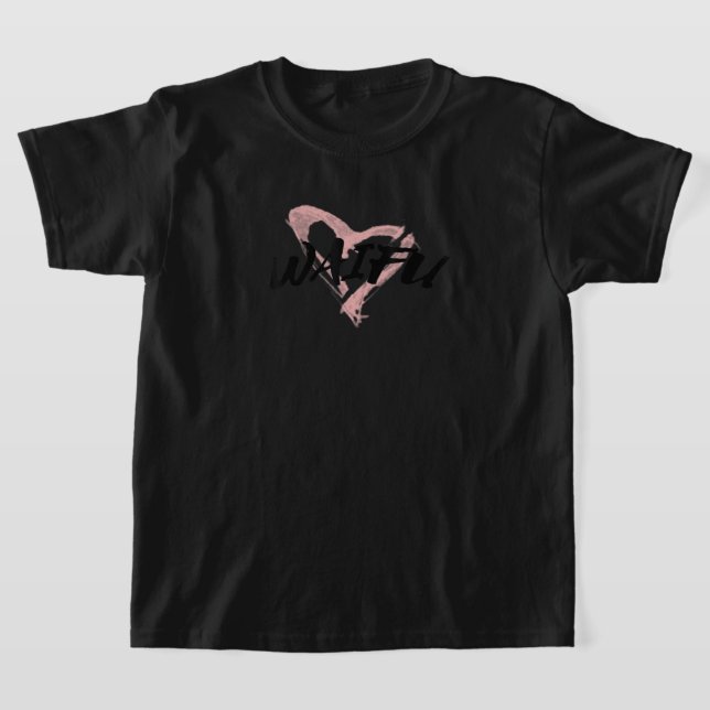 Anime Waifu with Heart Brush T-Shirt (Laydown)