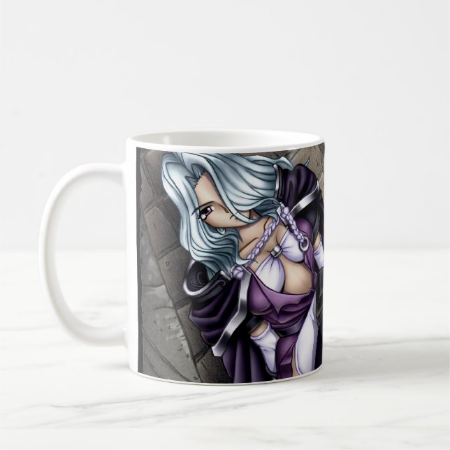 Anime Warrior Girl Coffee Mug (Left)