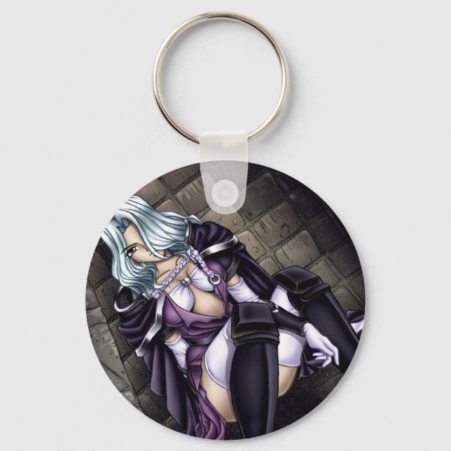 Anime Warrior Girl Keychain (Front)