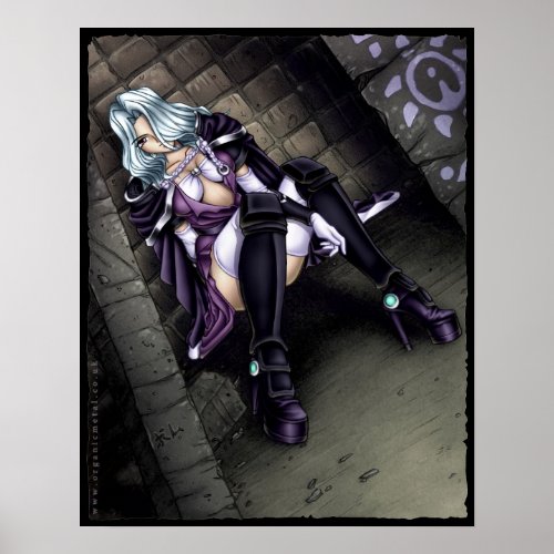 Anime Warrior Girl Poster