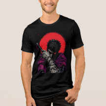 Anime Warrior Red Moon Sword Hug Art