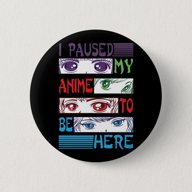 Anime watching Girl Otaku Teen Japanese Manga Button (Front)