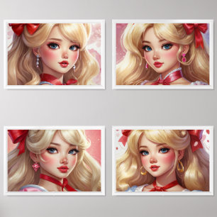 Anime Watercolor Print Set