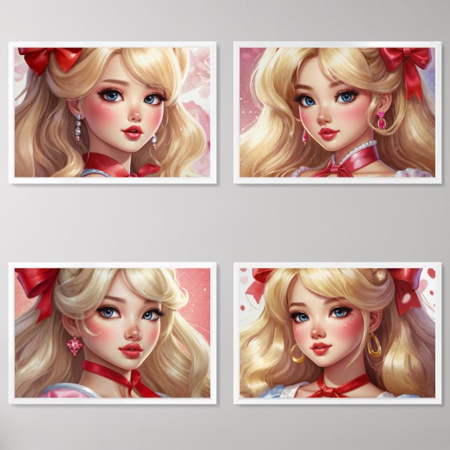 Anime Watercolor Print Set (Front)