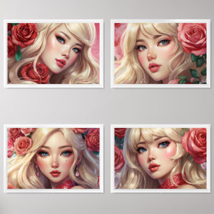 Anime Watercolor Print Set