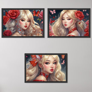 Anime Watercolor Print Set