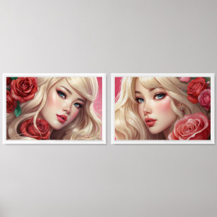 Anime Watercolor Print Set