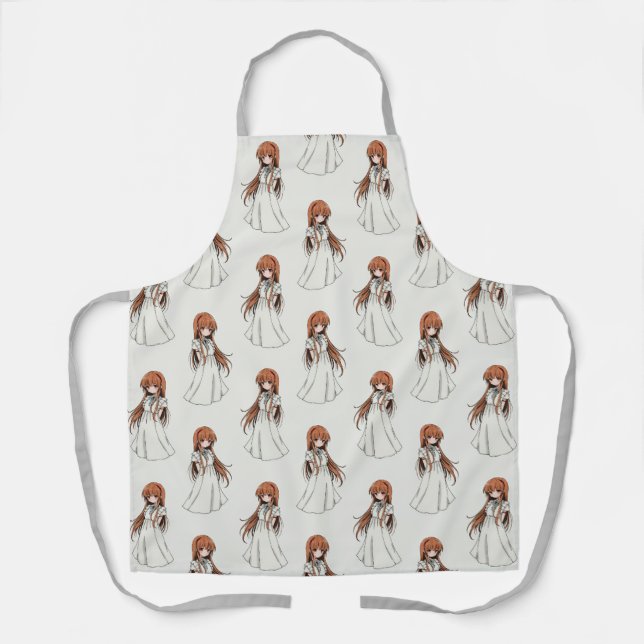 Anime Weeb Girl Manga Pattern Design  Apron (Front)