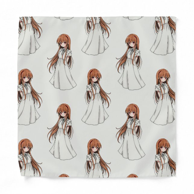 Anime Weeb Girl Manga Pattern Design  Bandana (Front)