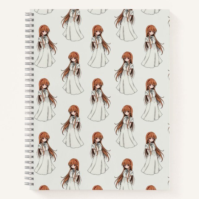 Anime Weeb Girl Manga Pattern Design  Notebook (Front)
