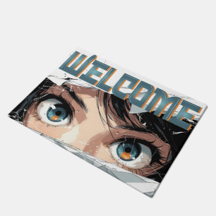 anime welcome door mat
