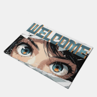 anime welcome door mat