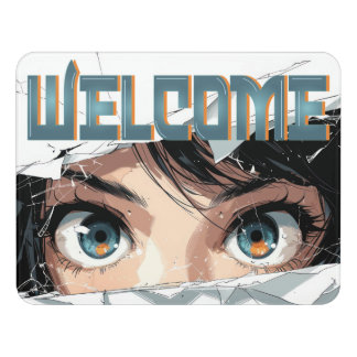 Anime welcome door sign