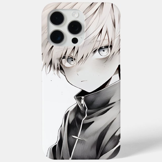 Anime White Hair Character iPhone 15 Pro Max Case  (Back)