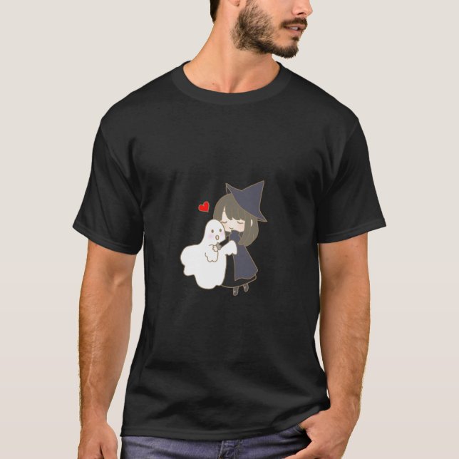 Anime Witch and Ghost Friends T-Shirt (Front)