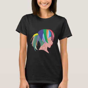 Anime with colorful hair T-Shirt