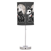Anime Wolf Emo Goth Edgy Skeleton Halloween Dog Table Lamp (Back)