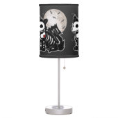Anime Wolf Emo Goth Edgy Skeleton Halloween Dog Table Lamp (Left)