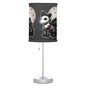 Anime Wolf Emo Goth Edgy Skeleton Halloween Dog Table Lamp (Right)