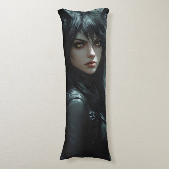 Anime Wolf Girl Body Pillow (Front Vertical)