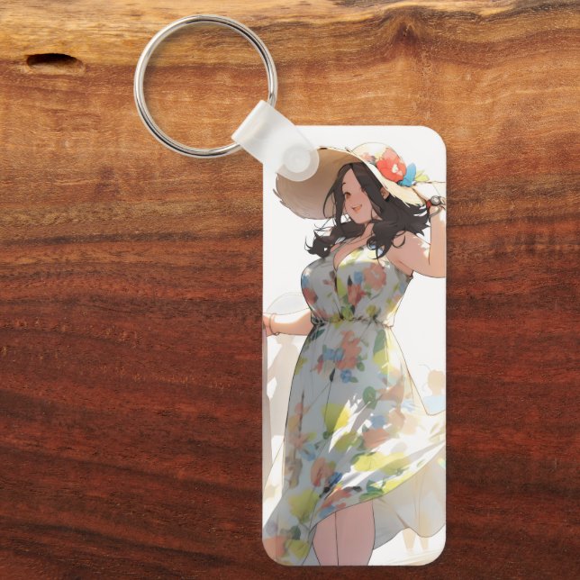 Anime Woman Plus Size Keychain (Front)