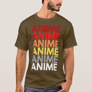Anime Words on Front Colorful Design of Word Anime T-Shirt