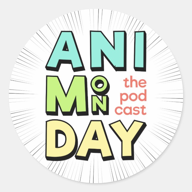 AniMonday Round Stickers (Front)