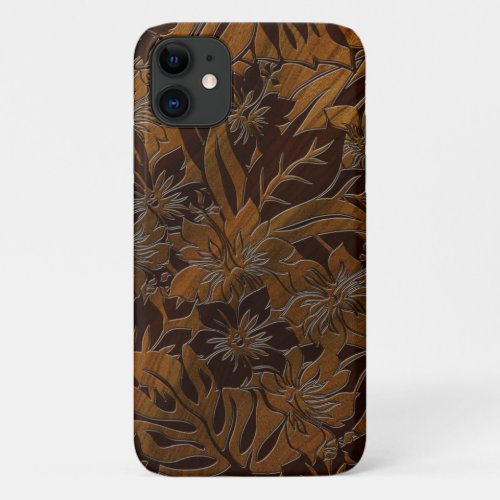 Anini Beach Faux Wood Hawaiian iPhone 11 Case