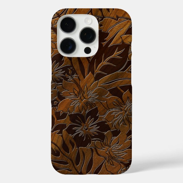 Anini Beach Faux Wood Hawaiian Elm Case-Mate iPhone Case (Back)
