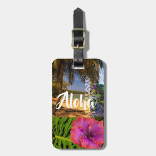 Anini Beach, Kauai Hawaiian Collage - Aloha Luggage Tag