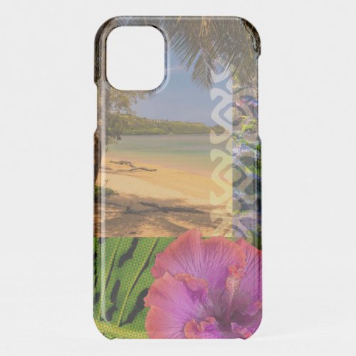Anini Beach Kauai Hawaiian Collage Clear iPhone 11 Case