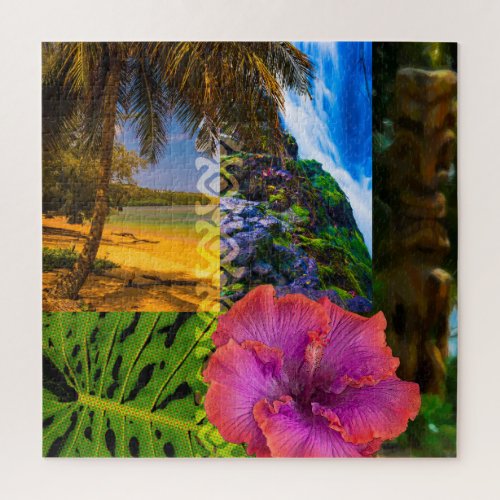 Anini Beach Kauai Hawaiian Collage Jigsaw Puzzle