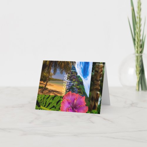 Anini Beach Kauai Hawaiian Collage  Note Card