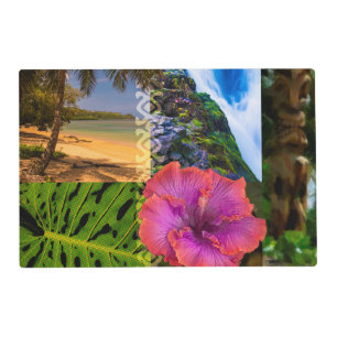 Anini Beach, Kauai Hawaiian Collage Reversible Placemat