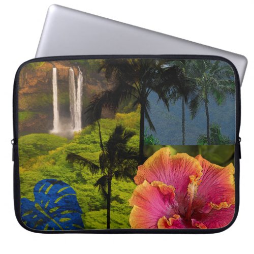Anini Beach Kauai Hawaiian Collage Wetsuit Laptop Sleeve