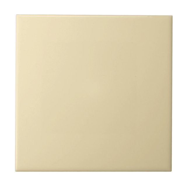 Anise Flower solid color plain pale yellow Ceramic Tile (Front)