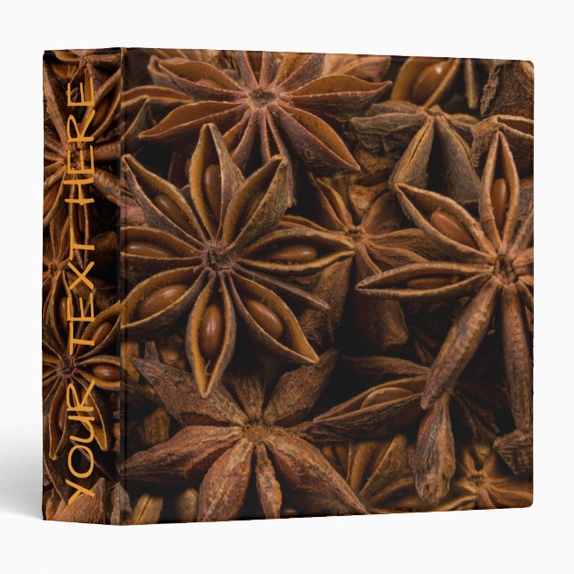 Anise Stars Pattern 3 Ring Binder (Front/Spine)