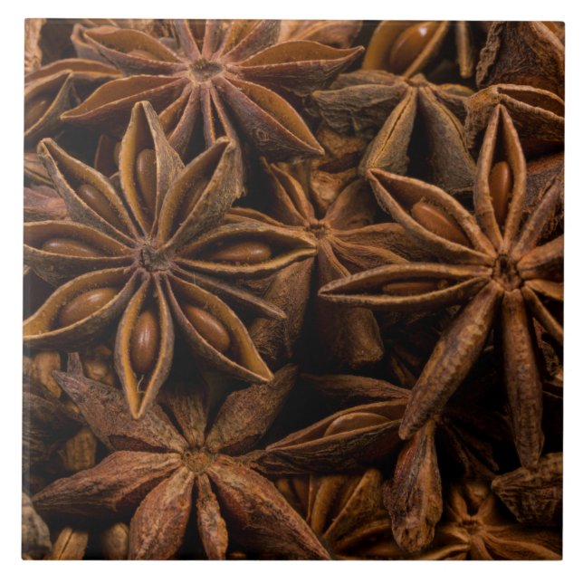 Anise Stars Pattern Ceramic Tile (Front)