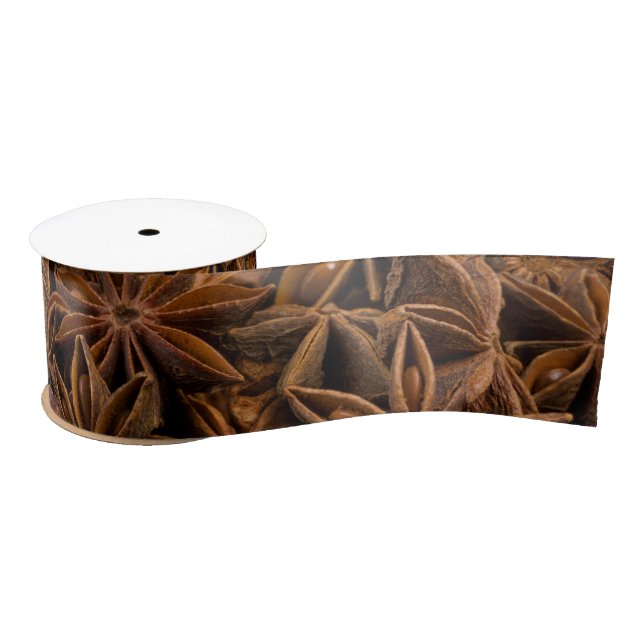Anise Stars Pattern Satin Ribbon (Spool)