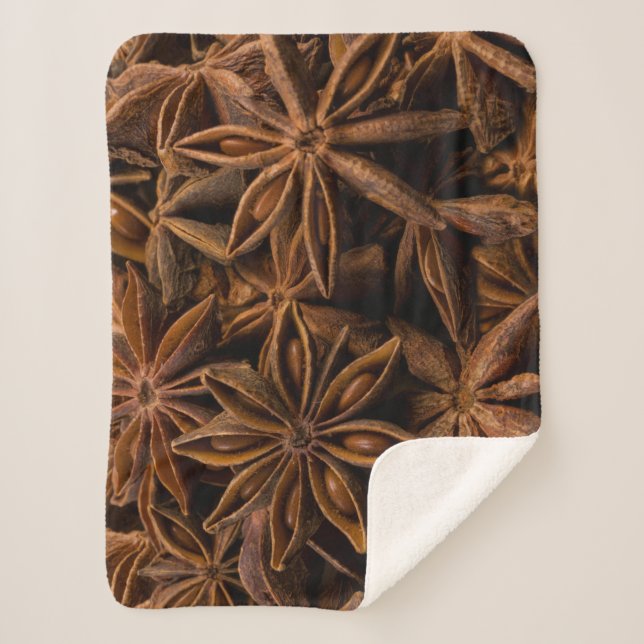 Anise Stars Pattern Sherpa Blanket (Front)