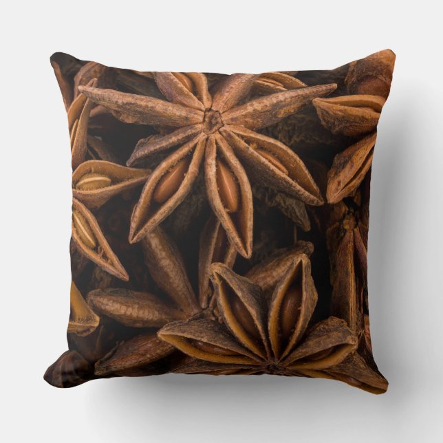 Anise Stars Pattern Throw Pillow (Front)