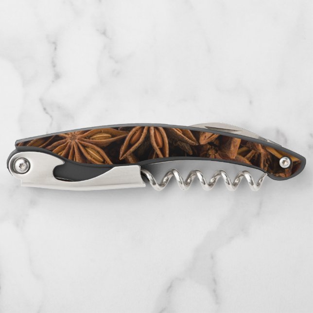 Anise Stars Pattern Waiter's Corkscrew (Front)